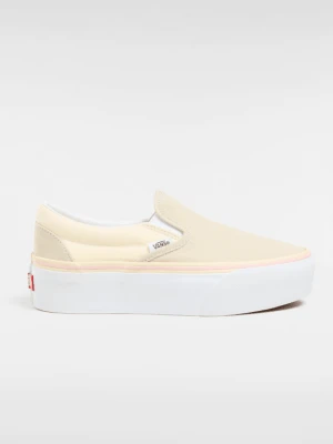 Vans - Buty Classic Slip-On Checkerboard Stackform, female, Beżowy, Size: