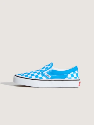 Vans - Buty dla dzieci Classic Slip-On Checkerboard (4-8 lat)unisex, Niebieski, Size: