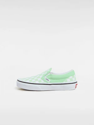 Vans - Buty dla dzieci Classic Slip-On Checkerboard (4-8 lat)unisex, Zielony, Size: