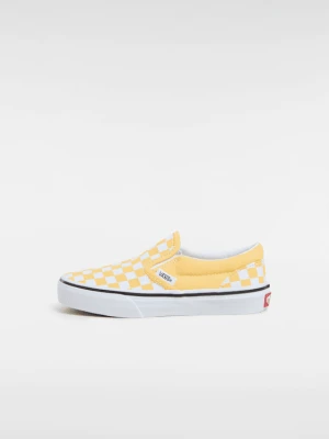 Vans - Buty dla dzieci Classic Slip-On Checkerboard (4-8 lat)unisex, Żółty, Size: