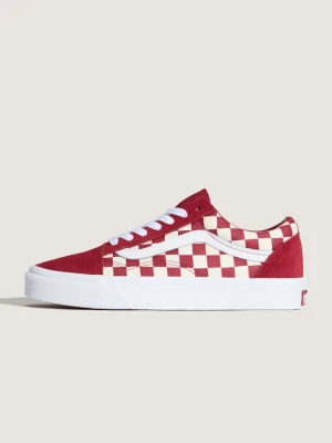 Vans - Buty Old Skool Checkerboard, male, Czerwony, Size: