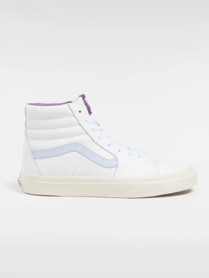 Vans - Buty skórzane Sk8-Hi Premium, male, Biały/Niebieski, Size: