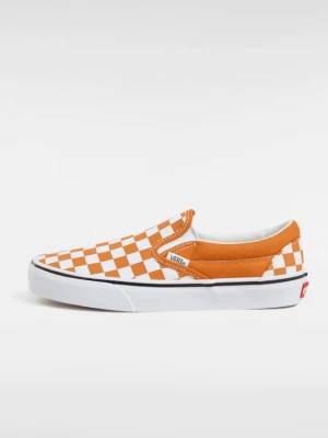 Vans - Buty Slip-On Checkerboard, male, Pomarańczowy, Size: