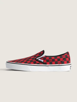 Vans - Buty Valentino Garavani and Vans Classic Slip-On Checkerboard, male, Czerwony, Size: