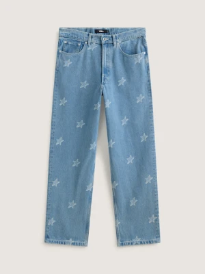 Vans - Check-5 Baggy Denim Starmarked Pants STONEWASH/BLUE, male, Niebieski, Size: