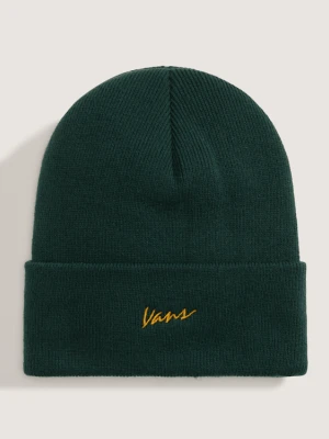Vans - Czapka beanie Classic Script Tall Cuff, male, Zielony, Size: