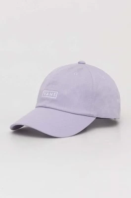 Vans czapka z daszkiem bawełniana kolor fioletowy z aplikacjąCHEAPER