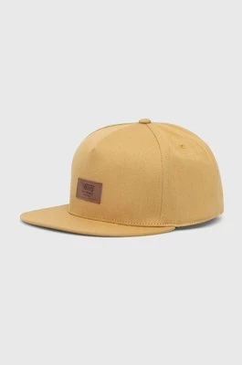Vans czapka z daszkiem bawełniana kolor żółty z aplikacjąCHEAPER