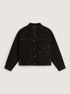 Vans - Denim Trucker Jacket Black/Vintage Cocoa, male, Brązowy