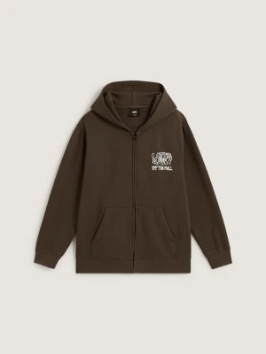 Vans - Dziecięca bluza z kapturem Rippled Zipunisex, Brązowy, Size: