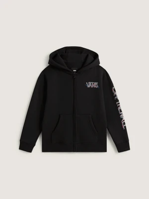 Vans - Dziecięca bluza z kapturem Scribbled Past Zip (8-14 lat)unisex, Czarny, Size: