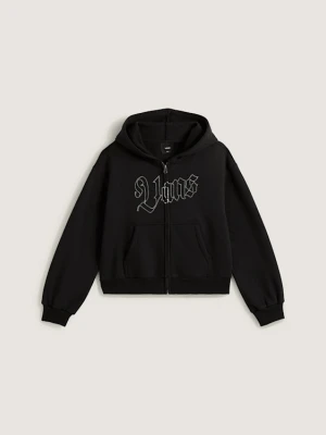 Vans - Dziecięca bluza z kapturem Shining Zip (8-14 lat)unisex, Czarny, Size: