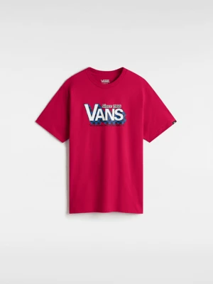 Vans - Dziecięcy T-shirt Checker Drop (8-14 lat)unisex, Różowy, Size: