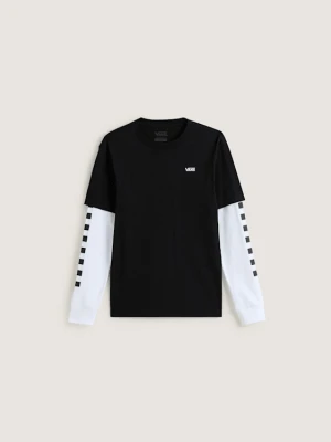 Vans - Dziecięcy T-shirt Long Check Twofer (8-14 lat)unisex, Czarny, Size: