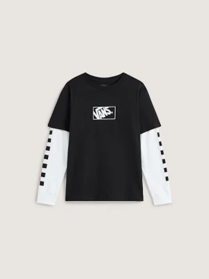 Vans - Dziecięcy T-shirt z długim rękawem Tilted Twofer (8-14 lat)unisex, Czarny