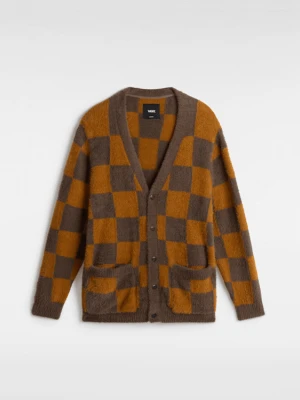 Vans - Kardigan Canfield Checkerboard, male, Pomarańczowy/Brązowy, Size: