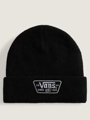 Vans - Knu Patch Beanie Black, male, Czarny, Size: Jeden Rozmiar