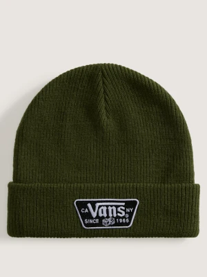 Vans - Knu Patch Beanie Green Balsam, male, Zielony, Size: Jeden Rozmiar