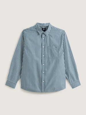 Vans - Koszula z długim rękawem Premium Dobby Stripe, male, Zielony, Size: