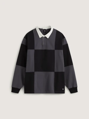 Vans - Koszulka Grant Checkerboard Rugby, male, Czarny, Size: