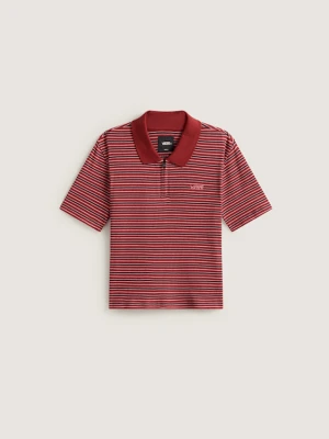 Vans - Koszulka polo Priscilla Stripe, female, Czerwony