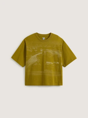 Vans - Krótki T-shirt Skate Hillz Bomb by Atiba Jefferson, male, Złoty, Size: