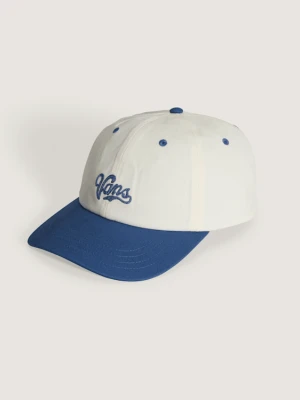 Vans - Lefty Script Curved Bill Jockey True Navy, male, Biały, Size: Jeden Rozmiar