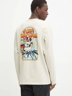 Vans longsleeve bawełniany kolor beżowy z nadrukiem VN000KHS2N11