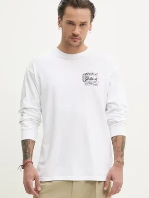 Vans longsleeve bawełniany kolor biały z nadrukiem VN000M41WHT1