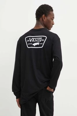 Vans longsleeve bawełniany kolor czarny z nadrukiem VN0A2XCMY281