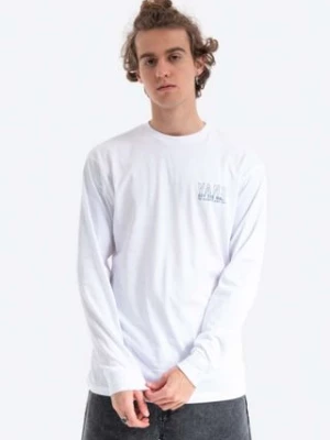 Vans longsleeve bawełniany Moonstone Beach kolor biały z nadrukiem VN0A54DFWHT-BIALY