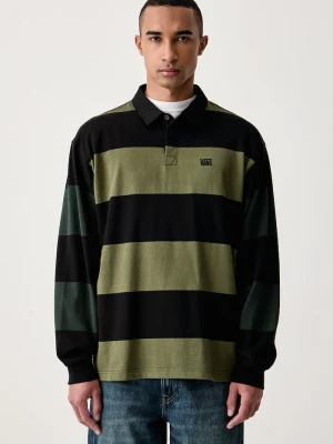 Vans longsleeve męski bawełniany 2-Tone Stripe Ward Rugby zielony