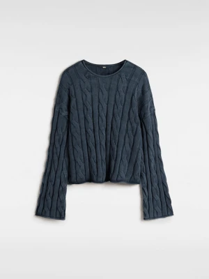 Vans - Mila Cable Knit Crop, female, Niebieski, Size: