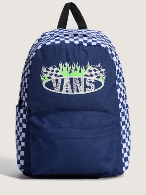 Vans - Old Skool Grom Backpack CHECKERBOARD Deep Indigounisex, Niebieski, Size: