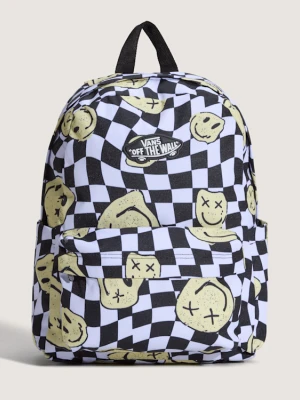Vans - Old Skool Grom Backpack CHECKERBOARD White/Blackunisex, Biały, Size: