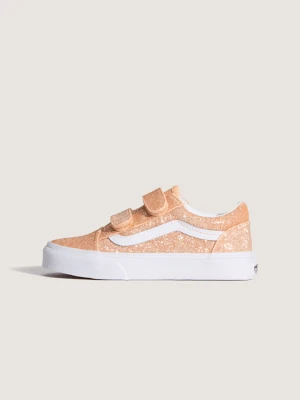 Vans - Old Skool V GLITTER Apricot Glowunisex, Pomarańczowy, Size: