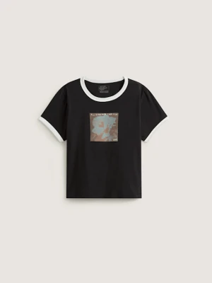 Vans - Places I Wish To Go Ringer SS Tee Black, female, Czarny