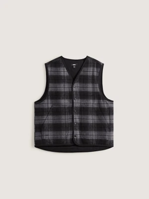 Vans - Plaid Homecoming Vest Asphalt, male, Szary, Size:
