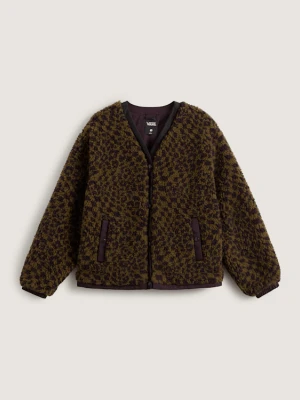 Vans - Płaszcz Suffolk Cheetah Check Pile, female, Niebieski, Size: