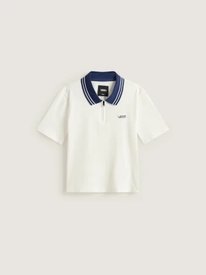 Vans - Priscilla Polo SS Top + Piping EGRET, female, Biały