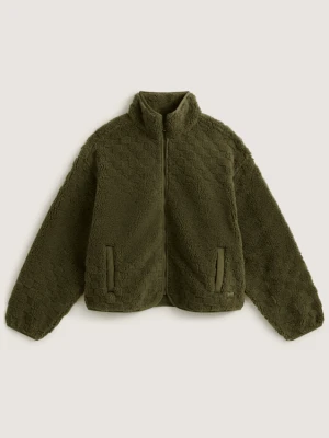 Vans - Queens High Pile Jacket Mossy Olive, female, Zielony