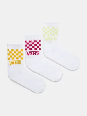 Vans skarpetki 3-pack damskie kolor biały VN000GMUC9L1