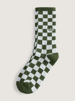 Vans - Skarpety Checkerboard Crew (1 para), male, Zielony, Size:
