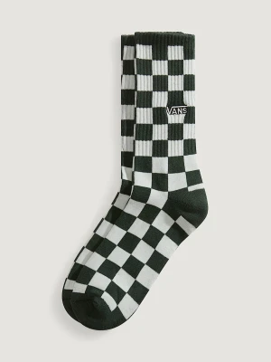 Vans - Skarpety Checkerboard Crew (2 pary), Człowiek, Zielony, Rozmiar: L (42.5-47​)