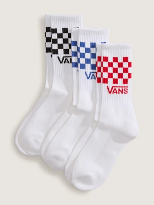 Vans - Skarpety Classic Check Crew (3 pary), male, Biały, Size: