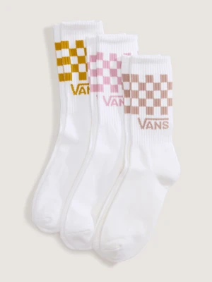 Vans - Skarpety Classic Check Crew (3 pary), male, Różowy, Size: