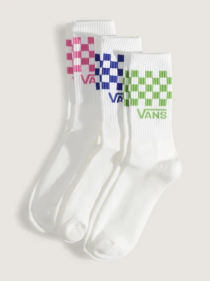 Vans - Skarpety Classic Check Crew (3 pary), male, Różowy, Size: