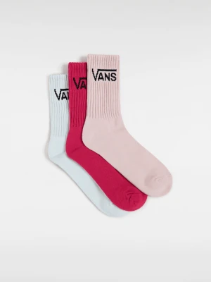 Vans - Skarpety Classic Crew (3 pary), female, Różowy, Size:
