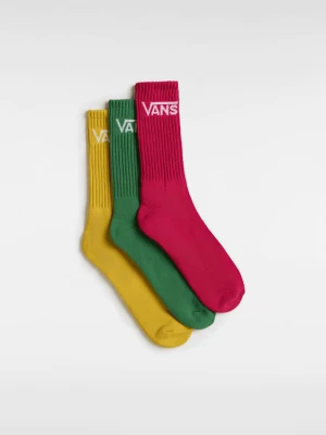 Vans - Skarpety Classic Crew (3 pary), male, Różowy