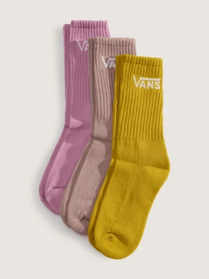 Vans - Skarpety Classic Crew (3 pary), male, Różowy, Size: